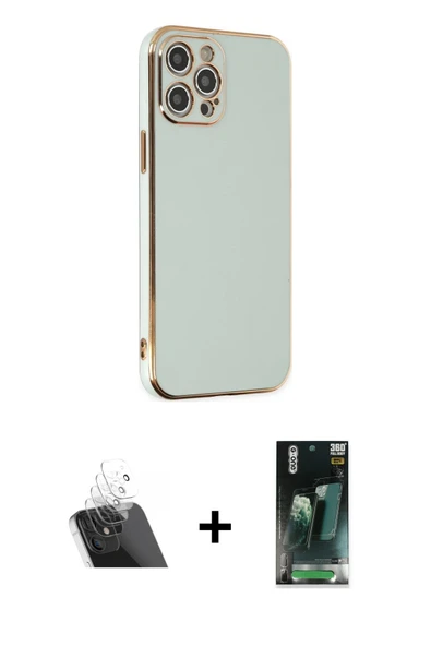 MARSİLYAN™- iPhone 12 Pro Kılıf Yankı Serisi - Şeffaf 360 Full Body Arka Koruyucu + Kamera Lens Koruma Cam - SF ürün görseli 1