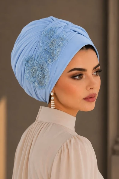 Bebe Mavi Detaylı Abiye Burgu Bone ürün görseli 1