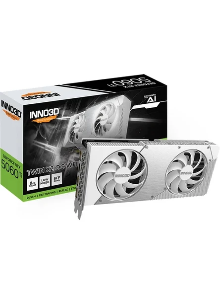 Inno3d RTX5060Ti 8GB Ekran Kartı 128Bit GDDR7 2602 MHz Çekirdek Hızı ve Fanlı Soğutma ile Oyun Performansı N506T2-08D7X-193075W ürün görseli 1