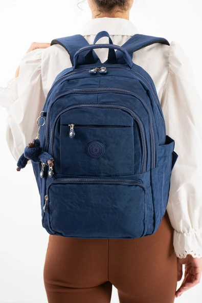 Ultra Hafif Çok Cepli Orta Boy Sırt Çantası Lacivert Model: (571-3S) ürün görseli 1