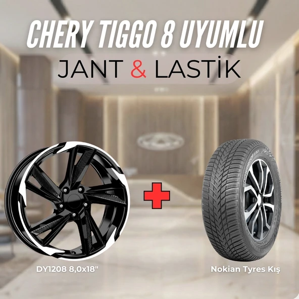Chery Tiggo8 Uyumlu Nokian235/55R18 Kış Lastiği 4 adet Yılı:2024+DY1208 BD 18"Jant 4 Adet ürün görseli 1