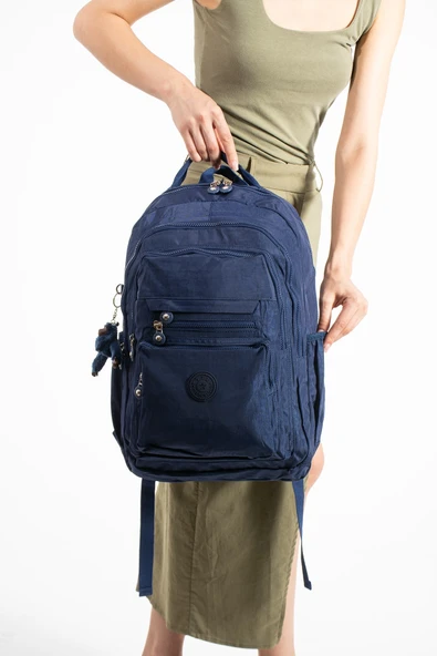 Ultra Hafif Çok Cepli Su Geçirmez Sırt Çantası Unisex Lacivert (Model: 571-2F) ürün görseli 1