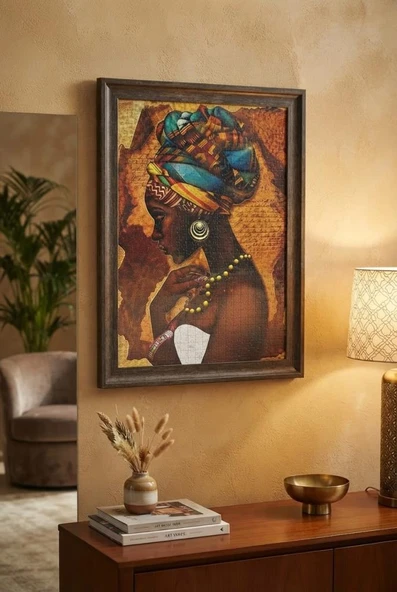 1000 Parça Afrikalı Kadın PuzzleZarafetin Portresi Etnik Esintili Sanatsal Puzzle ürün görseli 1