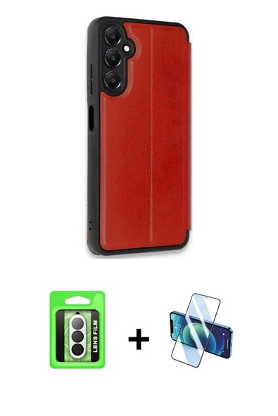 MARSİLYAN™- Galaxy A17 5G Kılıf Zirve Yansıma Serisi - Siyah 3D Antistatik Cam Ekran Koruyucu + Raze Metal Kamera Lens - ürün görseli 1
