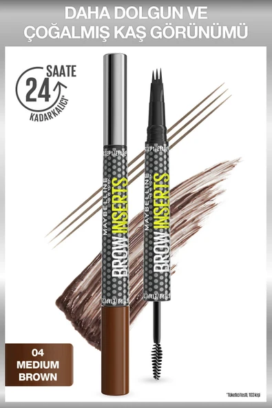 Brow Insert Çift Uçlu Kaş Kalemi – 04 Medium Brown ürün görseli 1