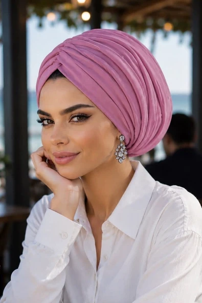 Koyu Pembe Çift Katlı Drapeli Salaş Bone ürün görseli 1