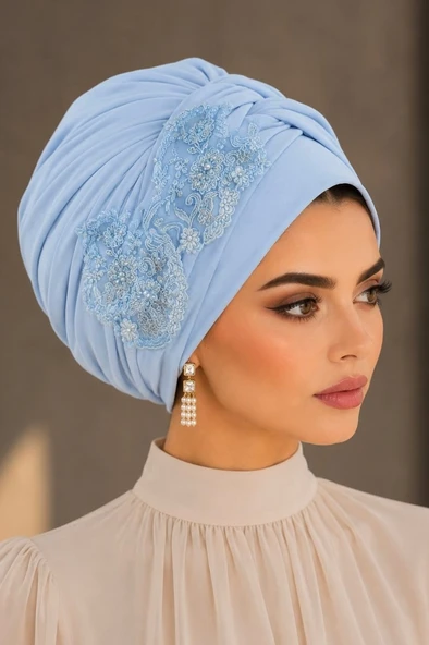 Bebe Mavi Detaylı Abiye Burgu Bone - Resim 2