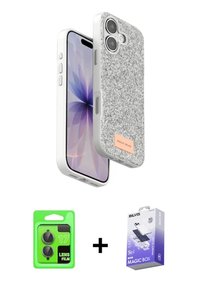 MARSİLYAN™- iPhone 17 Kılıf Vadi Klasik Serisi - Siyah Bilvis 5in1 5D Magic Hayalet Cam Ekran Koruyucu + Raze Metal Kame ürün görseli 1