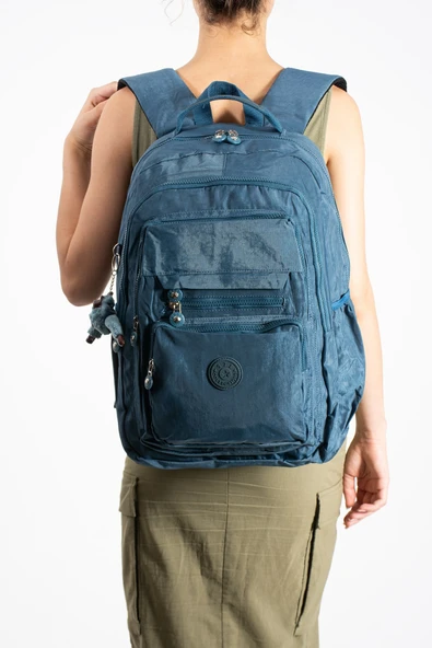 Ultra Hafif Çok Cepli Su Geçirmez Sırt Çantası Unisex Mavi (Model: 571-2F) ürün görseli 1