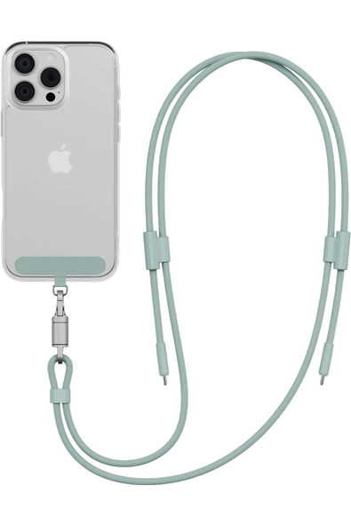 Energea Lasso 240W 1.5M Lanyard Tasarımlı USB-C to USB-C Şarj Kablosu - Yeşil ürün görseli 1
