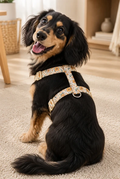 Köpekler İçin Dayanıklı Ve Güvenli, Desenli H Tipi Göğüs Tasması ( 20mm ) ürün görseli 1