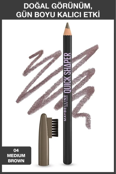 Maybelline NY Quick Shaper Kaş Şekillendirici Kalem - 04 Medium Brown ürün görseli 1