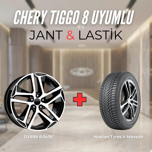Chery Tiggo8 Uyumlu Nokian235/55R18 Dört Mevsim Lastiği 4 adet Yılı:2025+DY898 BD 18"Jant 4 Adet ürün görseli 1