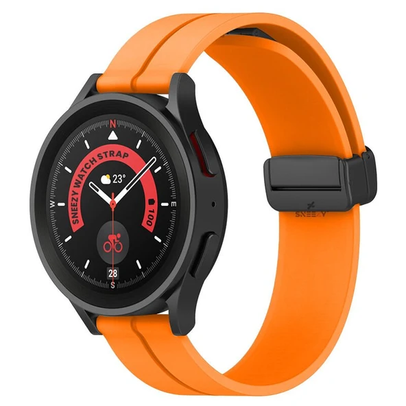 Amazfit Watch GTR 3 Pro-GTR 3-GTR 2e-GTS 2-GTR 47mm 22mm Uyumlu Coastal Magnet Tokalı Silikon Kordon  Turuncu ürün görseli 1