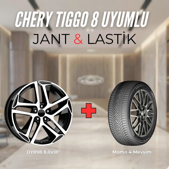 Chery Tiggo8 Uyumlu Momo235/55R18 Dört Mevsim Lastiği 4 adet Yılı:2025+DY898 BD 18"Jant 4 Adet ürün görseli 1