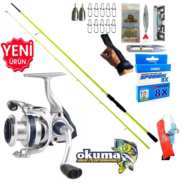 Okuma Aria 3000 210cm 5-45gr Karbon High Tech Spin Olta Takımı Seti ürün görseli 1