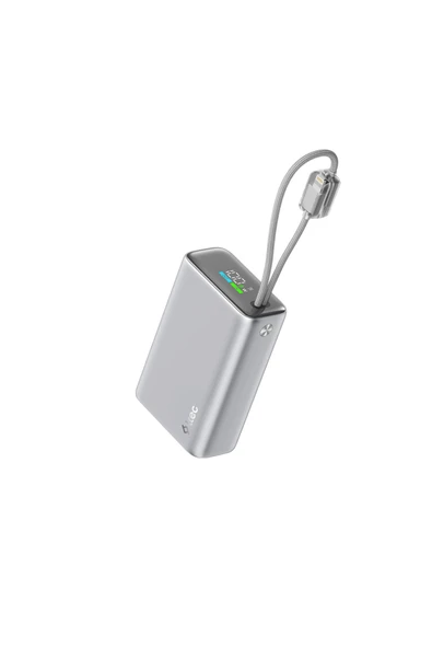 Ttec Recharger Pro Max Tft 20.000MAH Pd 45W Usb-C ve Lightning Dahili Kablolu Taşınabilir Hızlı Şarj ürün görseli 1