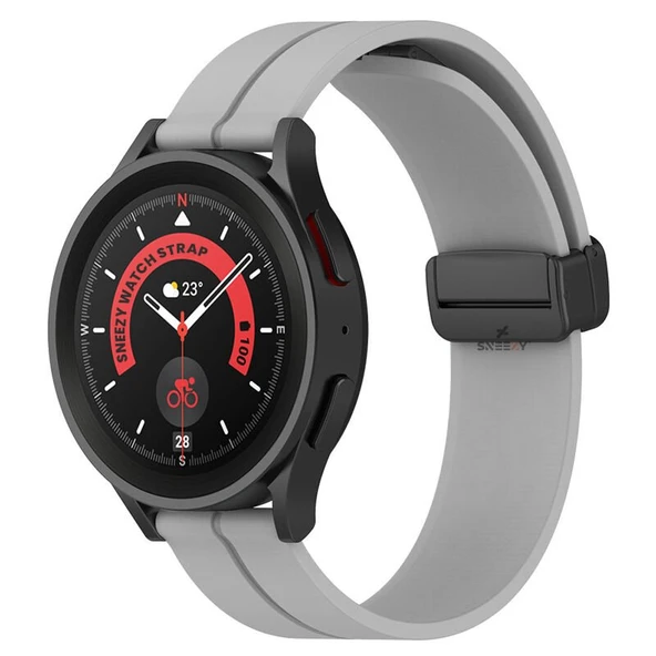 Amazfit Watch GTR 3 Pro-GTR 3-GTR 2e-GTS 2-GTR 47mm 22mm Uyumlu Coastal Magnet Tokalı Silikon Kordon  Gri ürün görseli 1