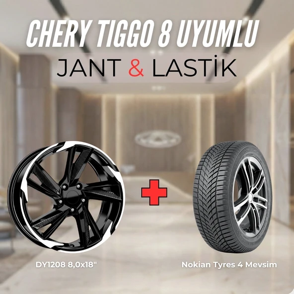 Chery Tiggo8 Uyumlu Nokian235/55R18 Dört Mevsim Lastiği 4 adet Yılı:2025+DY1208 BD 18"Jant 4 Adet ürün görseli 1