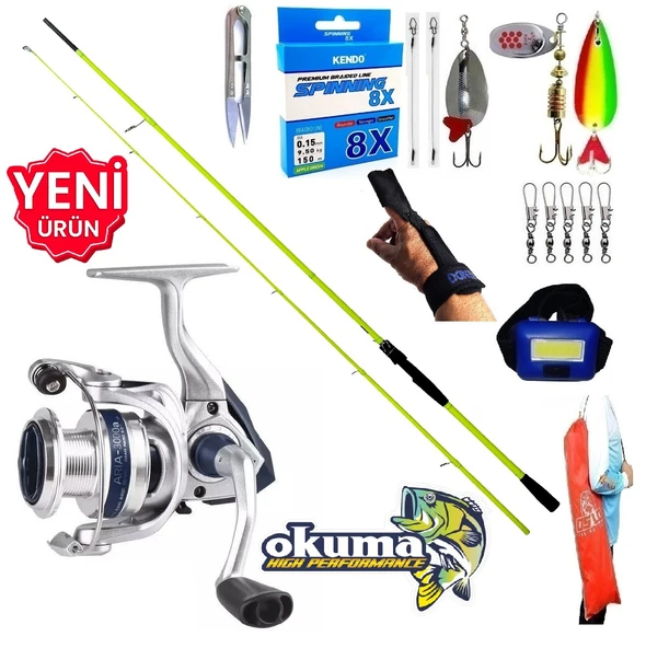 Okuma Aria 3000 210cm 5-45gr Karbon High Tech Turna Spin Olta Takımı Seti ürün görseli 1