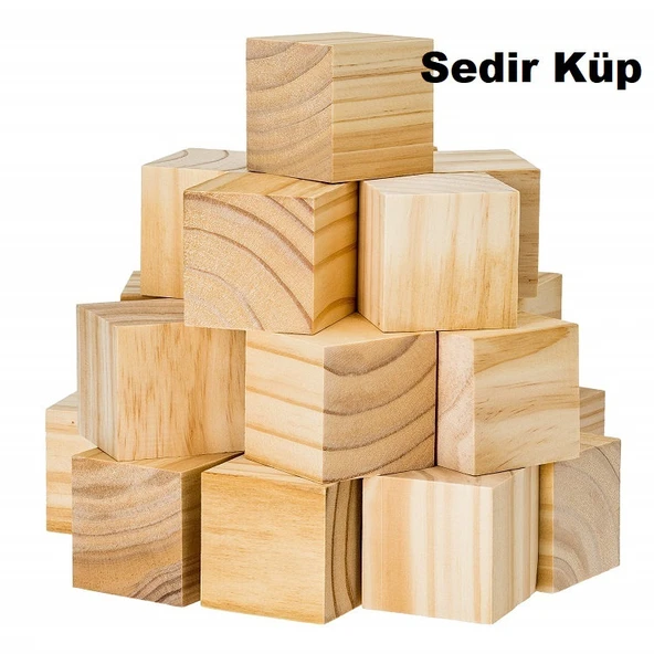 Sedir-Katran Küp Hobi Ahşap Küp Dekoratif Küp Doğal Ahşap Küp Blokları ürün görseli 1