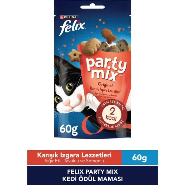 Felix Party Mix Original Karışık Izgara Lezzetleri Kedi Ödül Maması 60gr ürün görseli 1