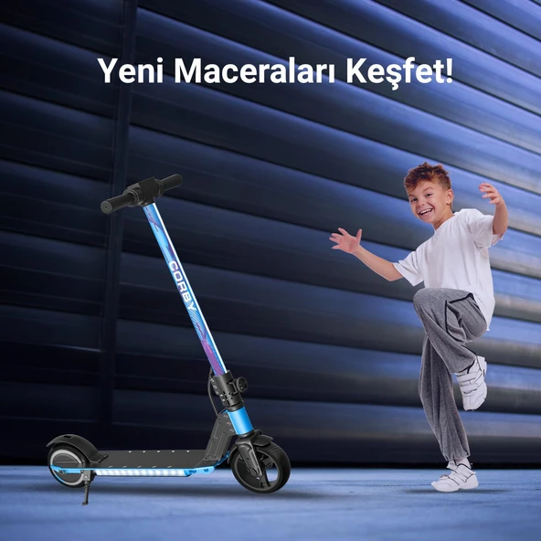 Corby CS50 Elektrikli Çocuk Scooter Mavi - Resim 5