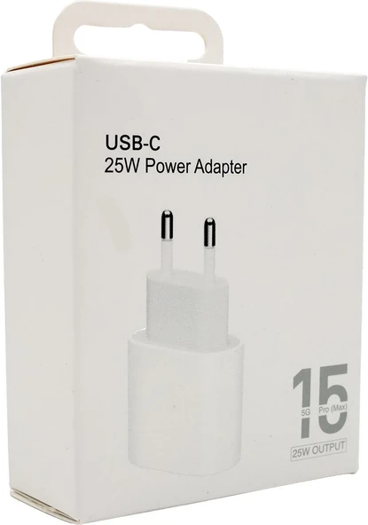 USB-C 25W POWER ADAPTER TYPCE-C GİRİŞLİ İPHONE 15 PRO MAX ŞARJ ADAPTÖRÜ - Resim 2