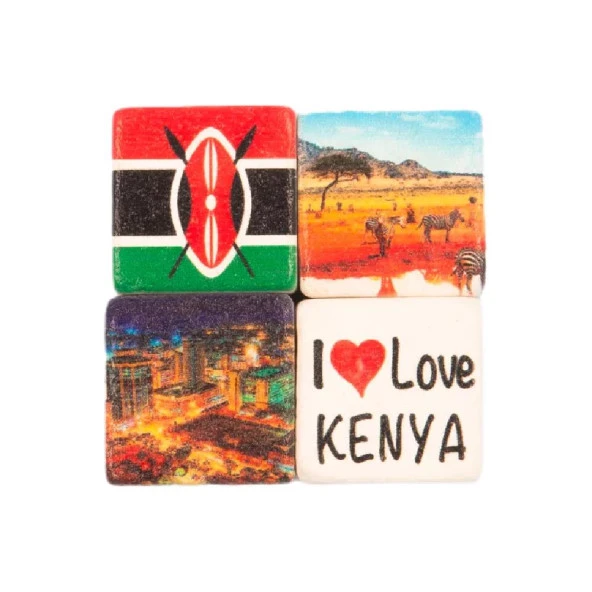 Kenya Temalı Dörtlü Taş Magnet ürün görseli 1