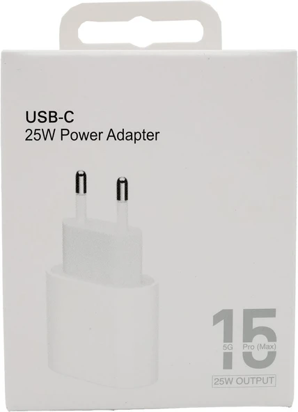 USB-C 25W POWER ADAPTER TYPCE-C GİRİŞLİ İPHONE 15 PRO MAX ŞARJ ADAPTÖRÜ ürün görseli 1