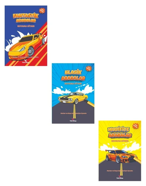 Arabalar Boyama Kitabı Seti 3 Kitap ürün görseli 1