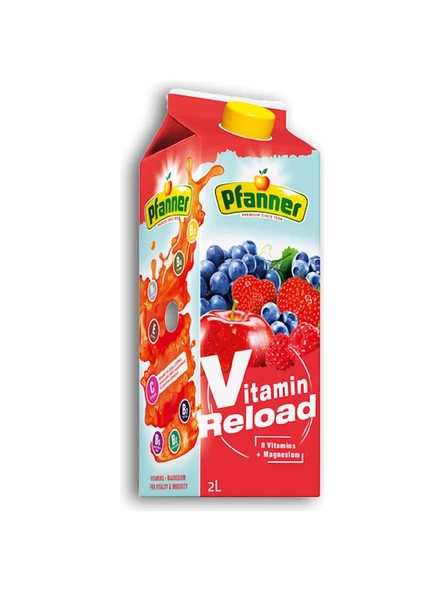 Pfanner Vitamin Reload 2 lt Meyve Suyu 8 Vitamin ve Magnezyum İçeren Lezzetli İçecek ürün görseli 1