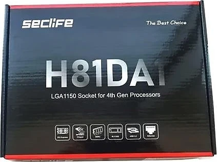 SECLIFE H81 H81DA1 1150P DDR3 SES GLAN HDMI/VGA SATA3 USB3.0 mATX ürün görseli 1