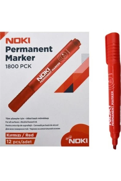 Fatih Markör Permanent Kalem Kesik Uç Kırmızı 3440-12-LI-PKT ürün görseli 1