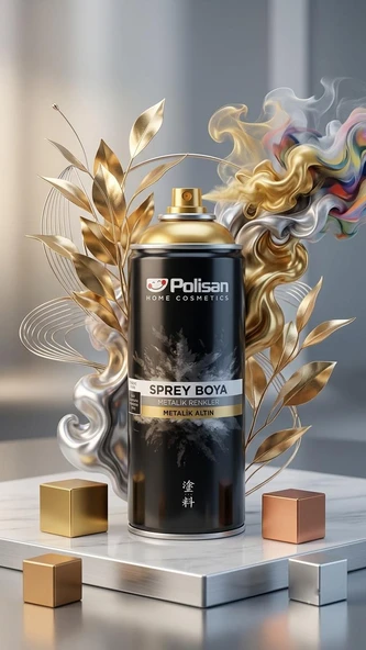 Polisan Metalik Altın Sprey Boya 400 ml ürün görseli 1