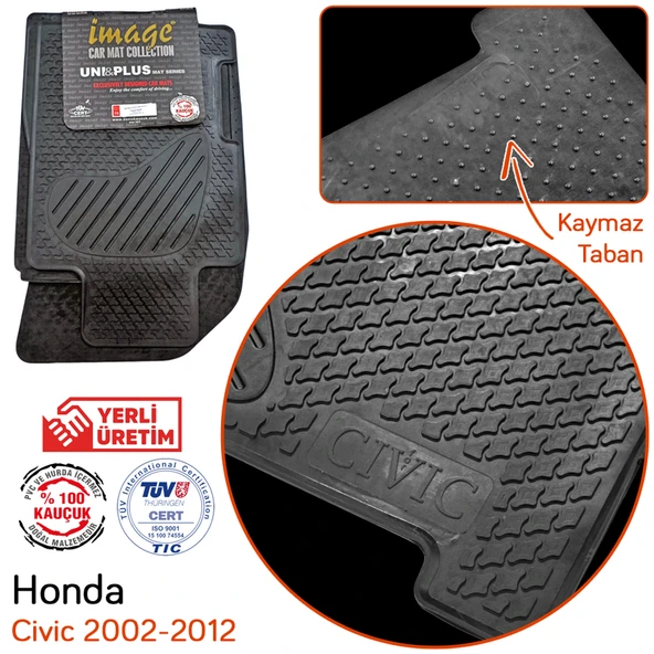 İmage Honda Civic 2002-2012 Siyah Kauçuk Paspas ürün görseli 1