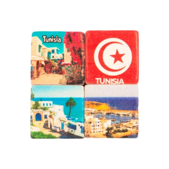 Tunus Temalı Dörtlü Taş Magnet ürün görseli 1