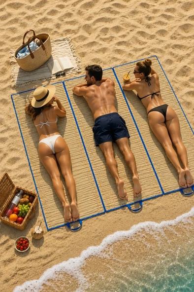 Hasır Mat 3'lü,Kamp Matı 60x180 cm - Resim 8