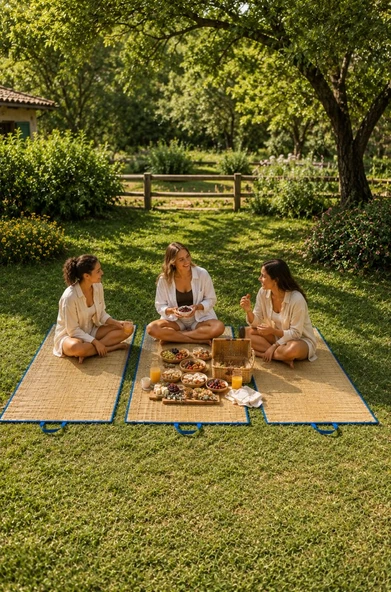 Hasır Mat 3'lü,Kamp Matı 60x180 cm - Resim 5