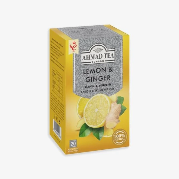 AHMAD TEA Limon Ve Zencefil Karışık Bitki Meyve Çayı 20'li Poşet Çay ürün görseli 1