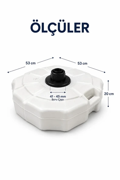 50 litre Şemsiye Bidonu Beyaz - Resim 2