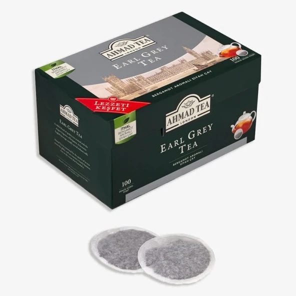 AHMAD TEA 100’lü Earl Grey Demlik Poşet Çay 320 G ürün görseli 1