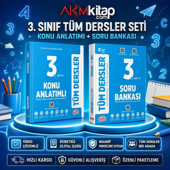 Data Yayınları 3. Sınıf Tüm Dersler Konu ve Soru Bankası Seti 2 Kitap ürün görseli 1