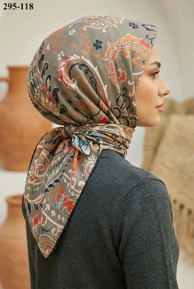 Zer Scarfs Dijital Soft Pamuk Eşarp 295-118 ürün görseli 1