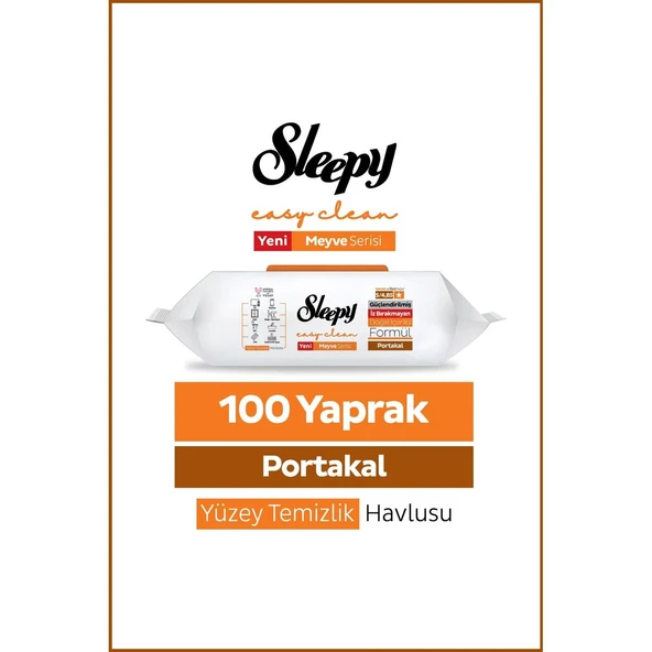 Sleepy Portakal Yüzey Temizlik Havlusu Meyve Serisi 100 yaprak ürün görseli 1