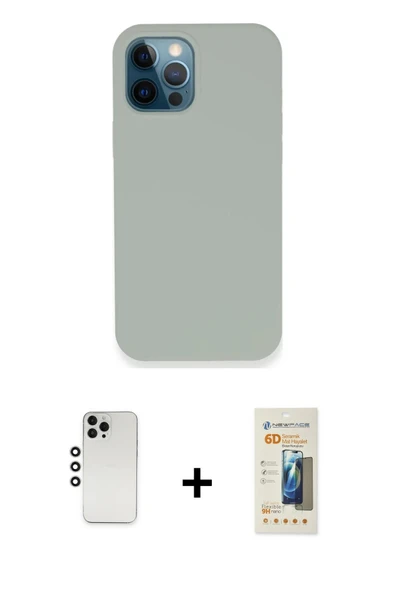 MARSİLYAN™- iPhone 12 Pro Kılıf Zirve Modern Özel Seri - Siyah 6D Mat Seramik Hayalet Nano Ekran Koruyucu + Shine Kamera ürün görseli 1