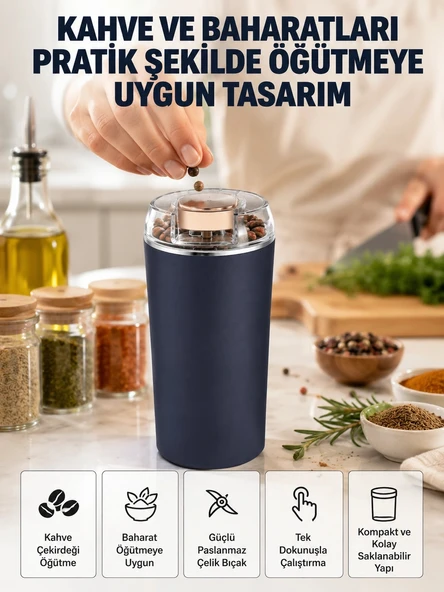 Yeni Nesil Kahve ve Baharat Öğütücü Paslanmaz Çelik Kahve Değirmeni ürün görseli 1