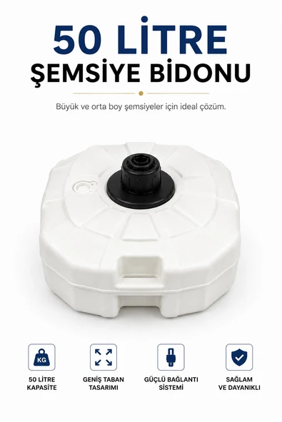 50 litre Şemsiye Bidonu Beyaz ürün görseli 1