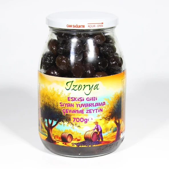 Eskisi Gibi Siyah Yuvarlama Çevirme Zeytin 700g Cam ürün görseli 1