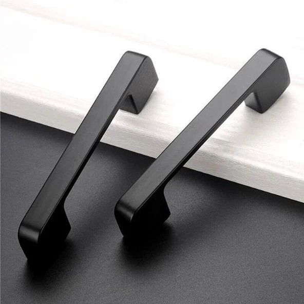 Marelli NERO BLACK siyah 128 mm mobilya dolap kulbu - Resim 3